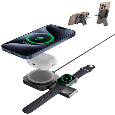 kopen 2-in-1 Reizigbaar Draagbaar Magnetisch Draadloos Oplader Desktop Office Compact Opvouwbaar Telefoonhouder Voor Mobiele Telefoon Voor Horloge Voor Koptelefoon Snel opladen online manufacture