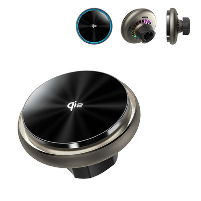 kopen Ingebouwde stille koelventilator, snelle warmteafvoer, sterrenhemelverlichtingseffect, meerdere verlichtingsaanpassingen, QI2 snel opladen Magnetische draadloze laadbeugel voor auto's online manufacture