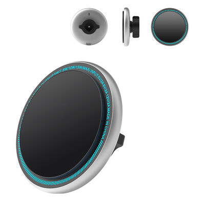 kopen Stijlvolle en duurzame metalen magnetische telefoonhouder voor auto draadloos oplader met licht voor iphone online manufacture