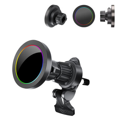 kopen Verstelbaar RGB licht-effect draadloos oplaadstation voor auto telefoonhouder met één hand operatie online manufacture