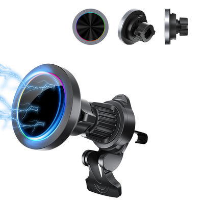 kopen Verstelbare RGB-lichteffect iPhone-autolader met snelladen en bediening met één hand voor magnetisch ontwerp met kleine diameter online manufacture