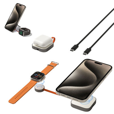 Draagbare 3 in 1 Magsafe-oplader op maat met verborgen telefoonhouder