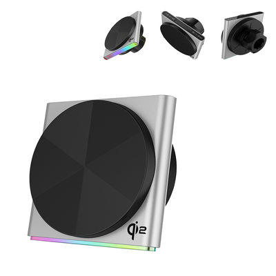 QI2 Ultra-Thin Design Pickup Lamp, Metal, Super Strong Magnetic Suction, Wireless Car Mounted 9-Color RGB Light Effect Projection Ambient Lamp, Eenhandse bediening, 360 graden rotatie, snel opladen