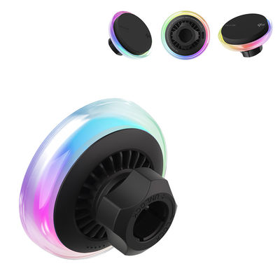 Zwijgende koelventilator iPhone-auto-oplader met kristallen textuur en meerdere verlichtingsmodi