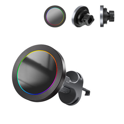 Aluminiumlegering Textuur RGB Lichteffect Draadloze Auto Telefoonhouder Snel Opladen Bediening met Één Hand