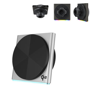 QI2 Ultra-Thin Design Pickup Lamp, Metal, Super Strong Magnetic Suction, Wireless Car Mounted 9-Color RGB Light Effect Projection Ambient Lamp, Eenhandse bediening, 360 graden rotatie, snel opladen